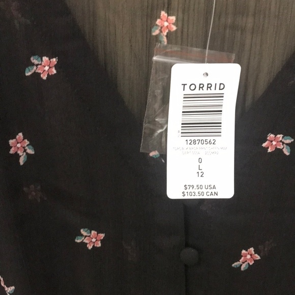 Torrid Floral Chiffon Button Front Maxi Dress 0 - Picture 8 of 11